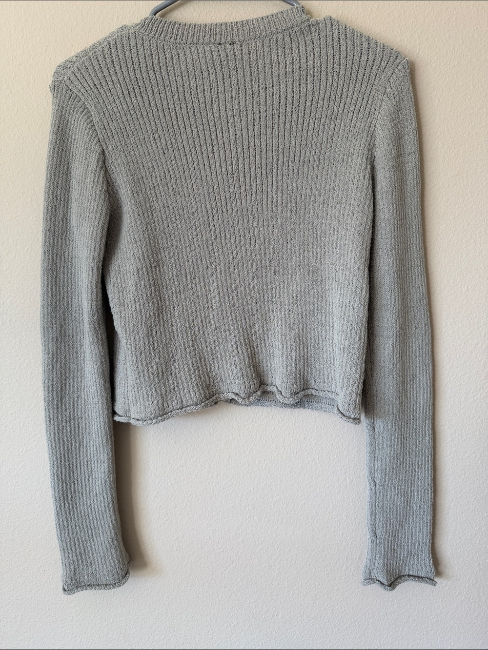 H&M Light Green Ribbed Cropped Button Cardigan - Picture 5 of 5